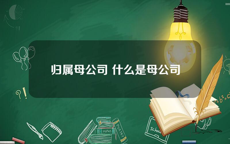 归属母公司 什么是母公司